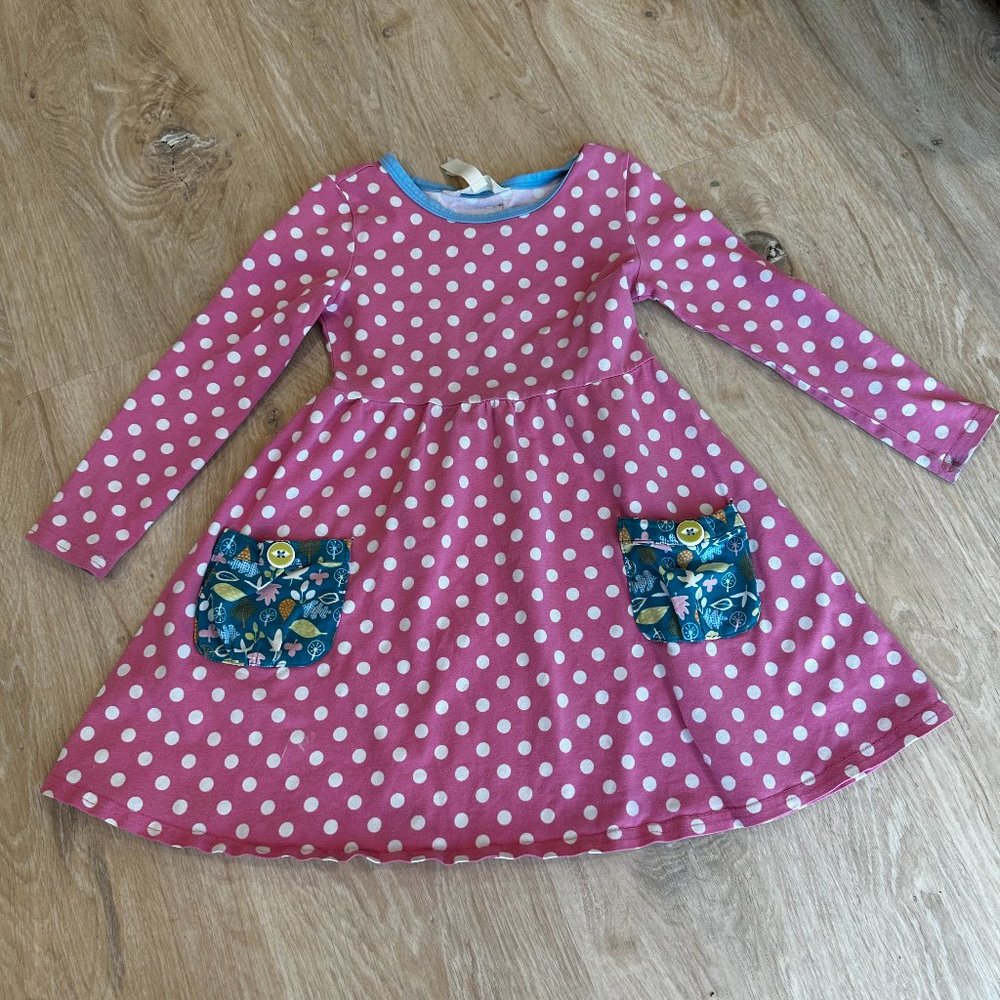Matilda Jane pink polka dot dress with pockets